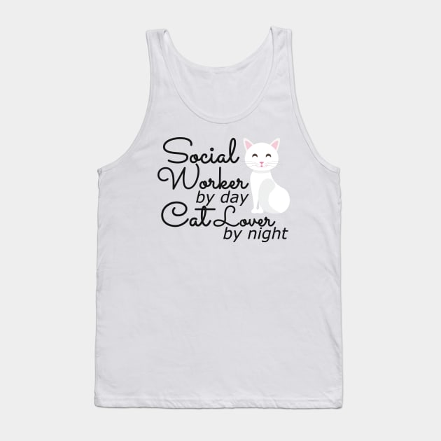 Social Worker by day cat lover by night Tank Top by KC Happy Shop